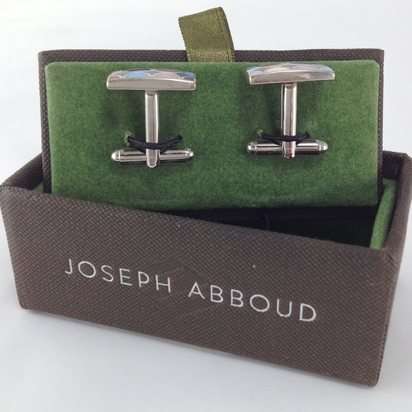 Joseph Abboud Multicolored Rectangle Cuff Links - Picture 3 of 4